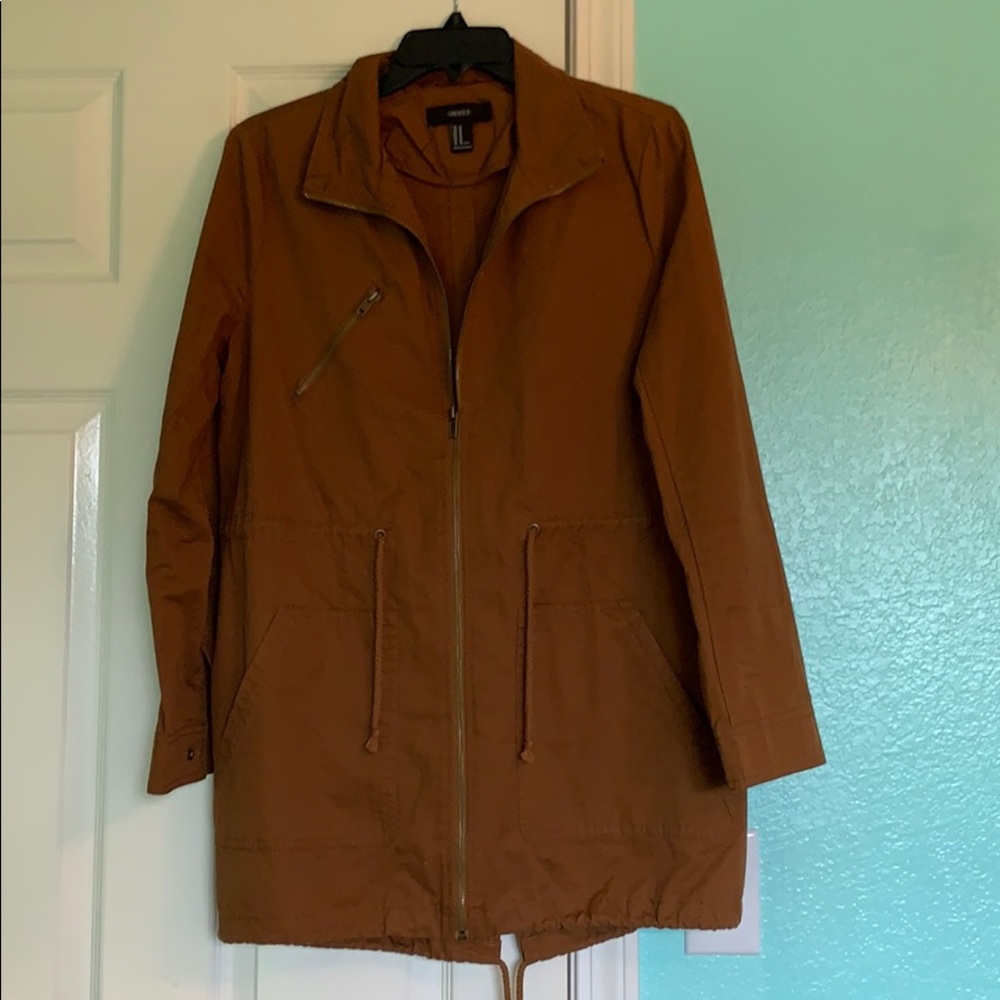 Forever 21 Long Utility Jacket Tan